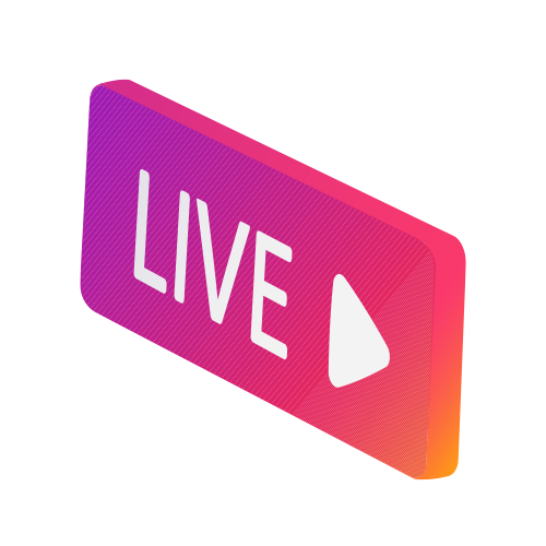 Icon, Schild mit Schriftzug "Live"